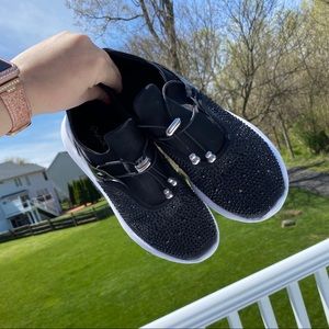 Black rhinestone fashion sneakers